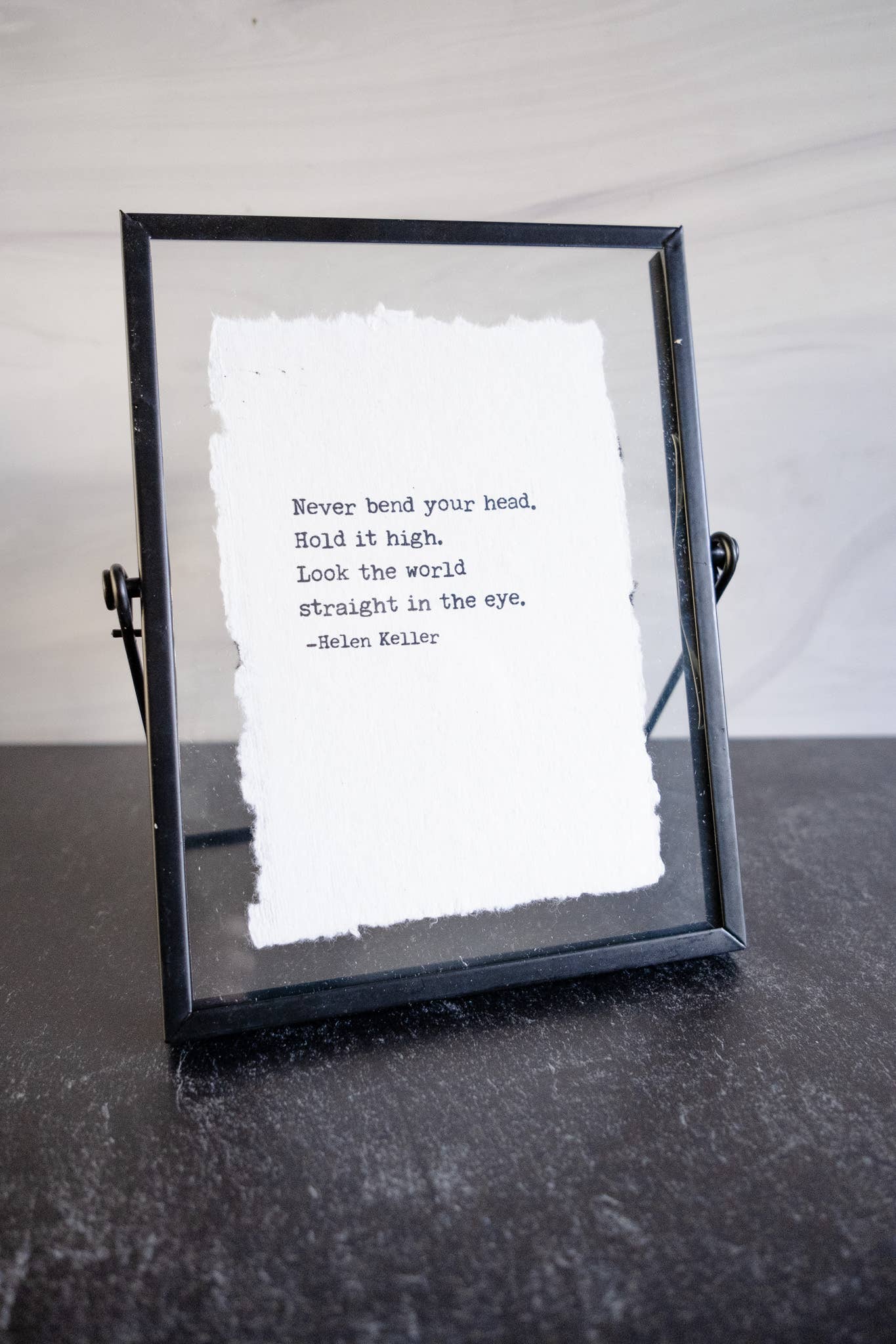 Saint Patrick Quote | Vintage Linen Print Floating Frame: I put my faith in Jesus