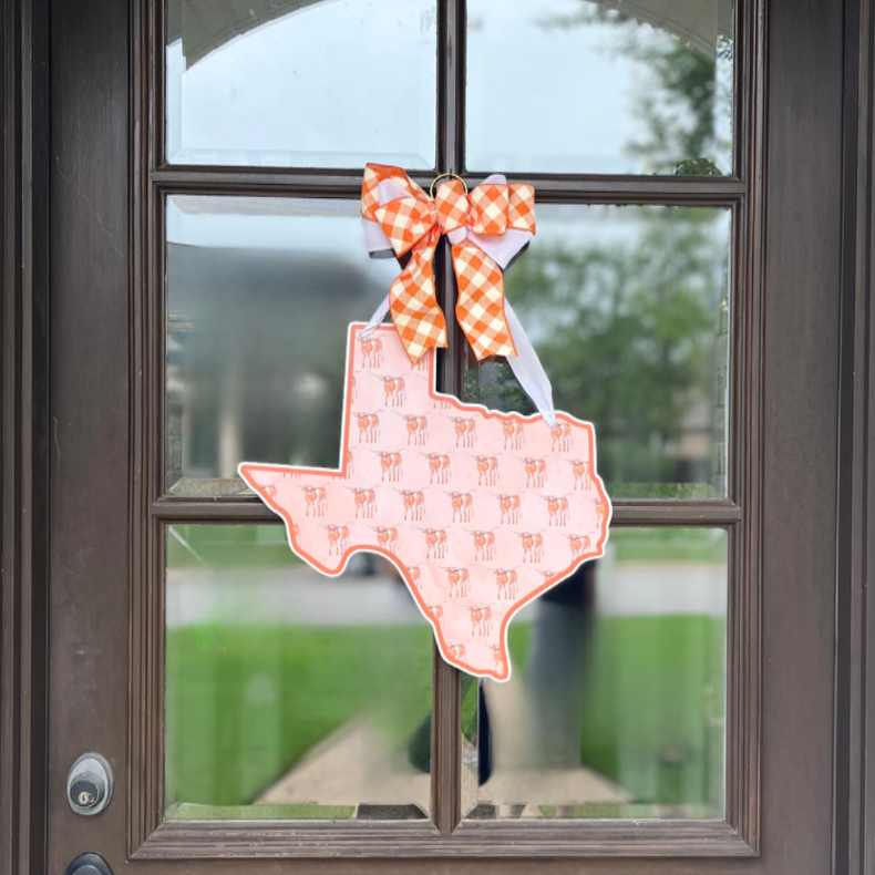Texas Longhorns (Pattern)- Door Hanger: Yes- Please Include the Bow