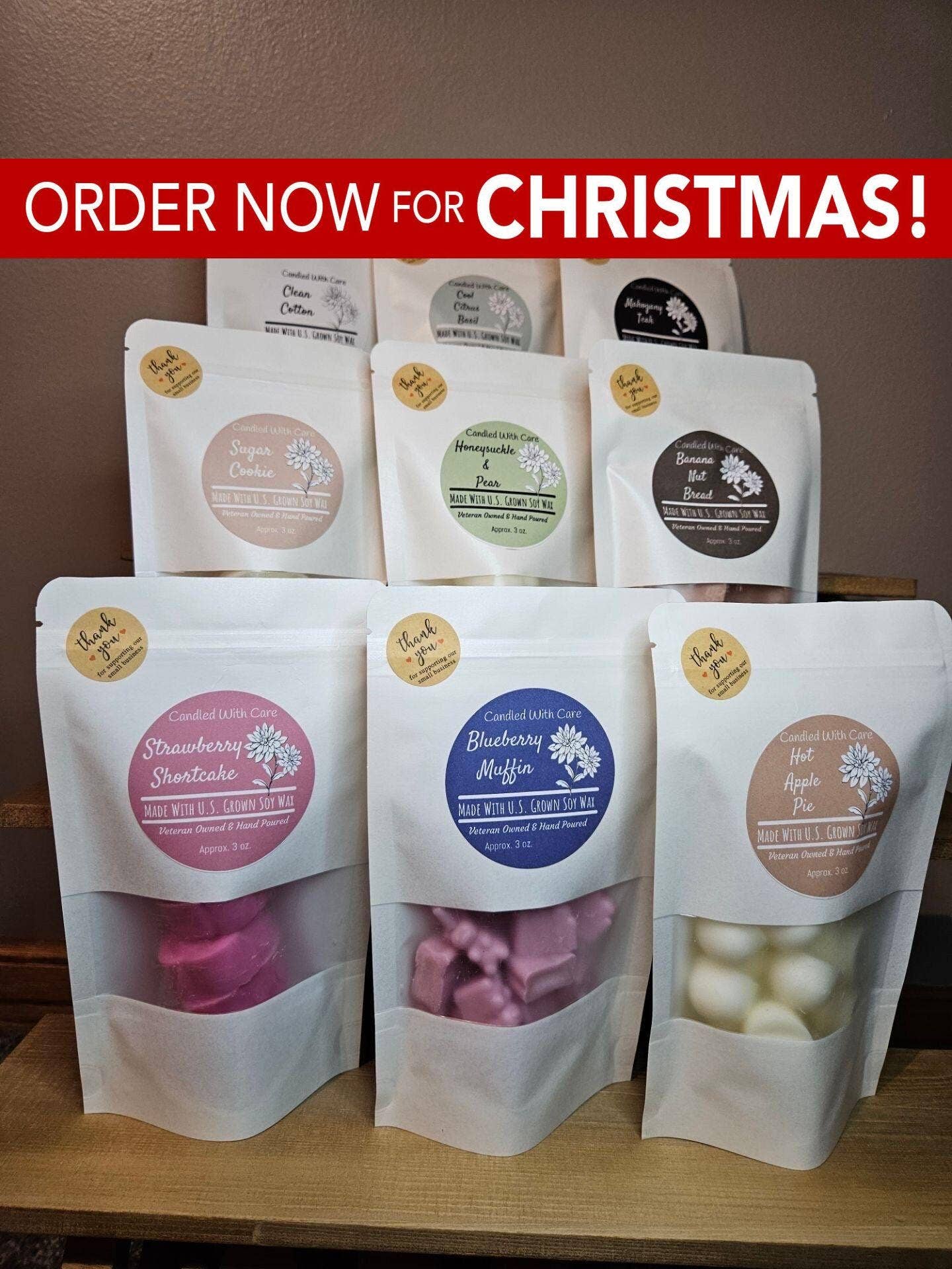 Luxury Natural Soy Wax Melts with Calming Scents: Strawberry Shortcake