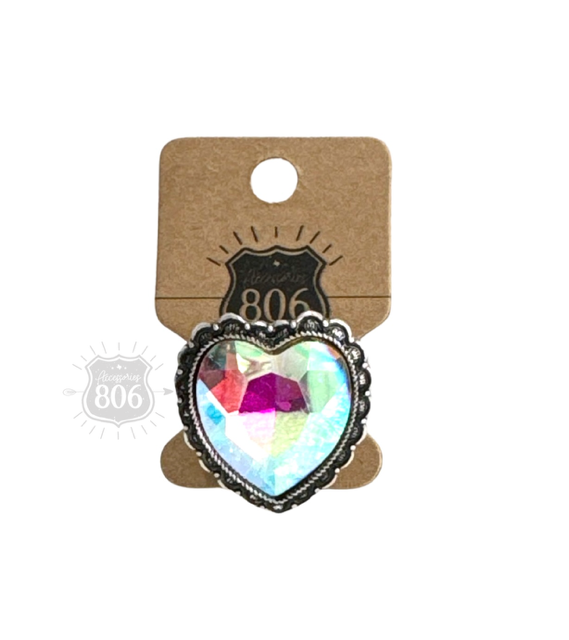 Rhinestone heart ring: AB