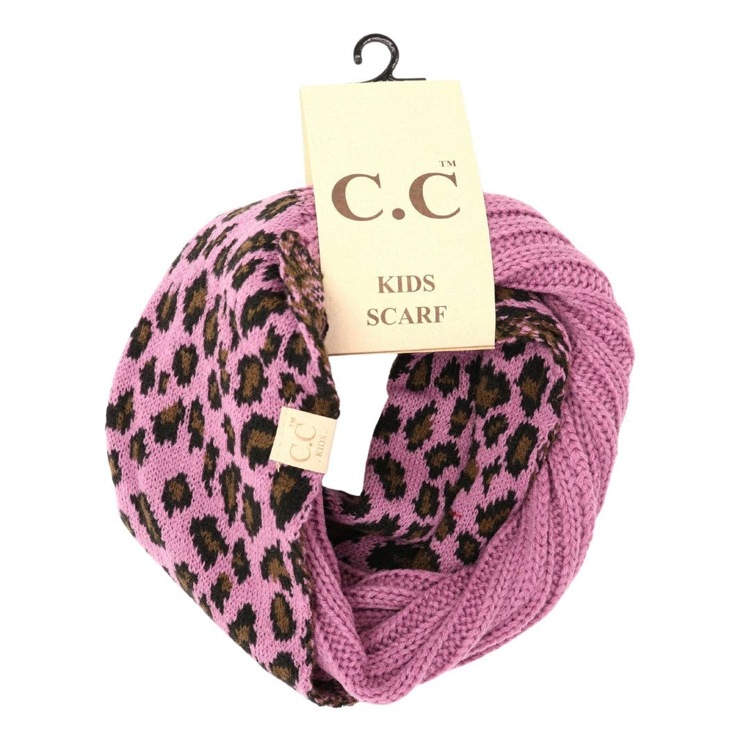 KIDS Leopard Print CC Infinity Scarf: New Lavender