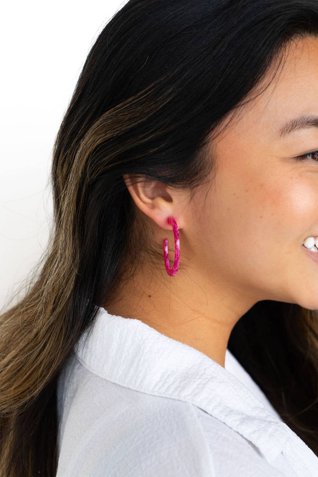 Camy Hoops - Raspberry // Earrings, Jewelry, Gifts