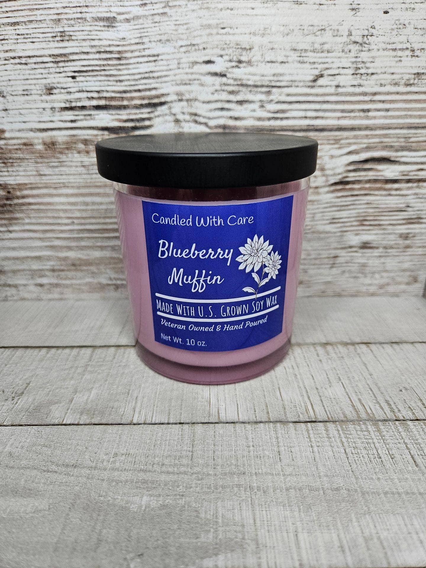 Blueberry Muffin Soy Wax Candle with Wood Wick bulk order: 12 oz.