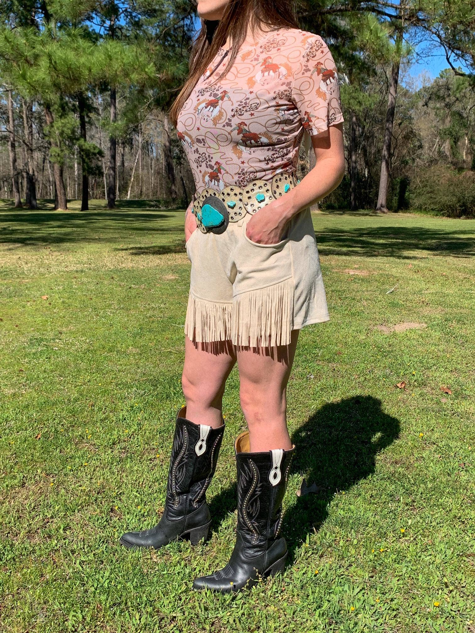 MK325 Rodeo Short Sleeve Mesh Top - Neutral: