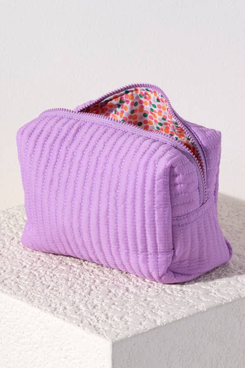 Ezra Large Boxy Cosmetic Pouch SALE: Lilac