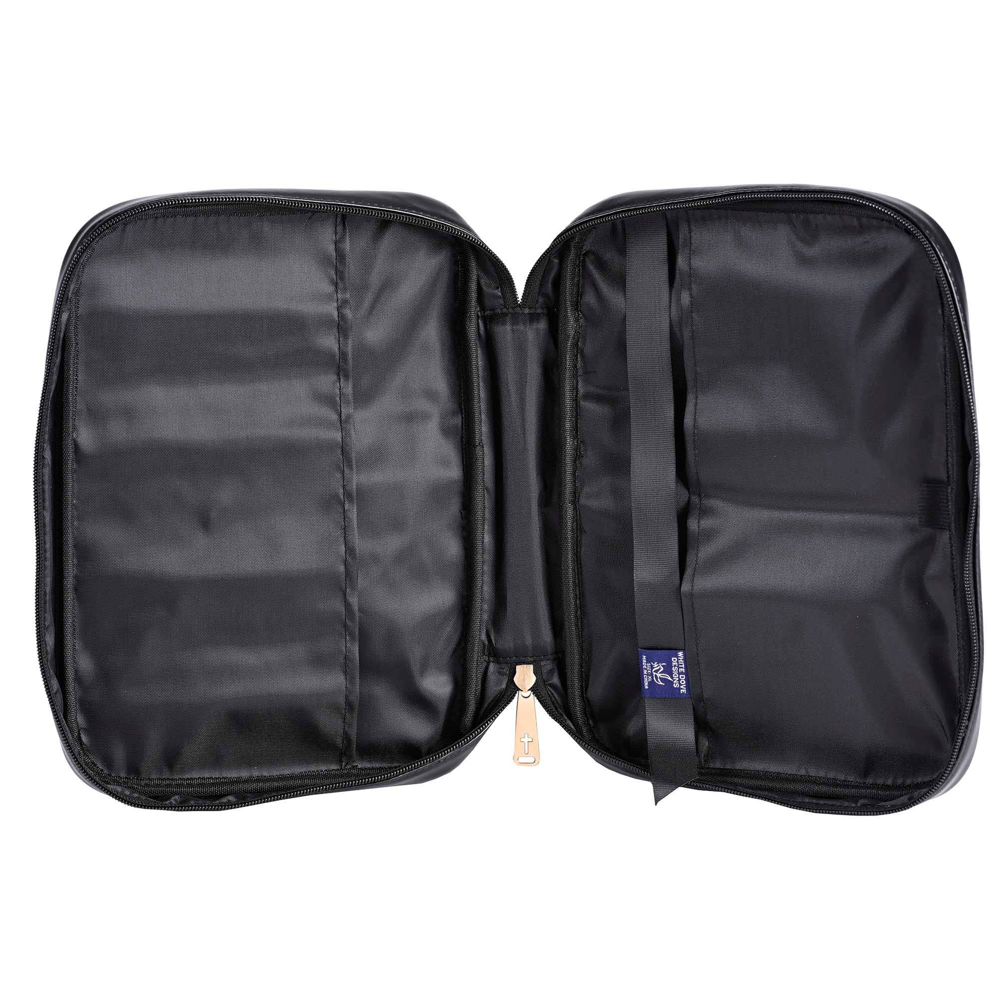 White Dove -Bible Cover Grace & Knowledge Black XL