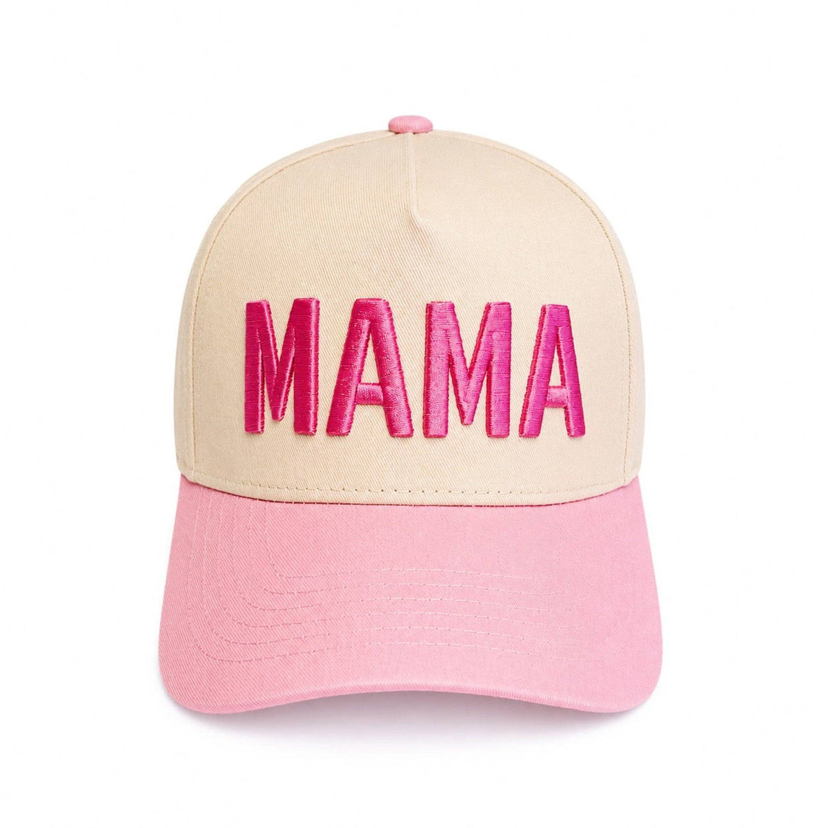 Embroidered MAMA Two-Tone Ball Cap – Everyday Favorite: Pink