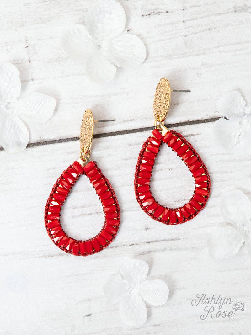 So In Style Drop Earrings, Red: Red / One Size