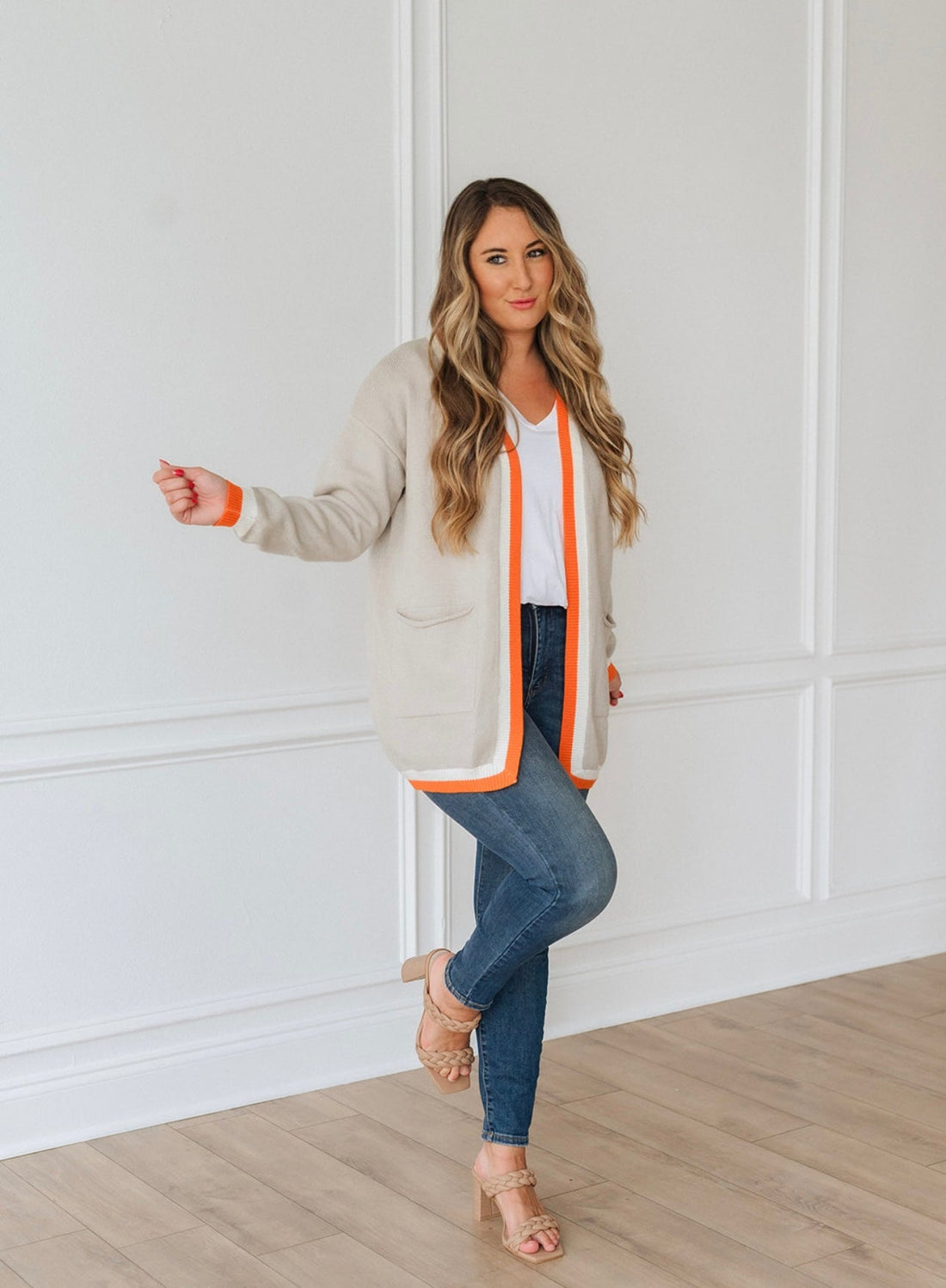 Accent Cardigan with Stripe