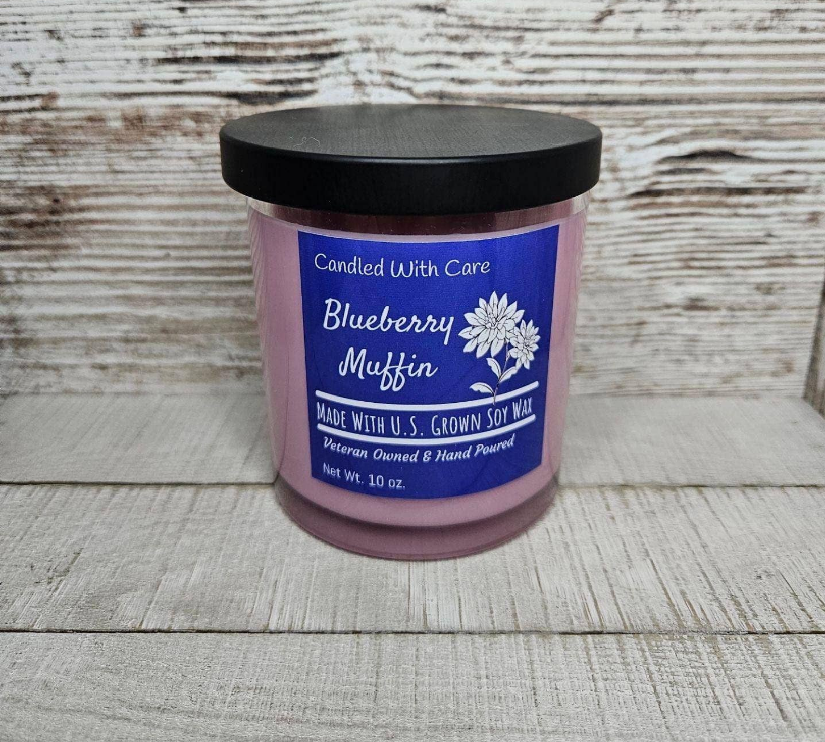 Blueberry Muffin Soy Wax Candle with Wood Wick bulk order: 12 oz.