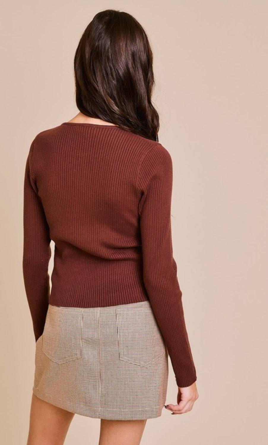 Chocolate Satin Bow Sweater