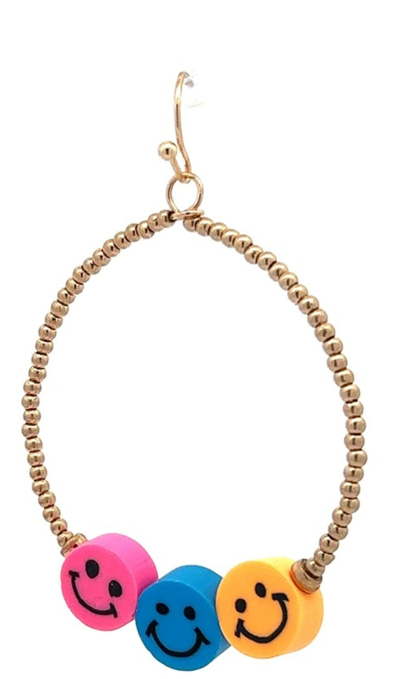 Multi Color Smiley Earrings