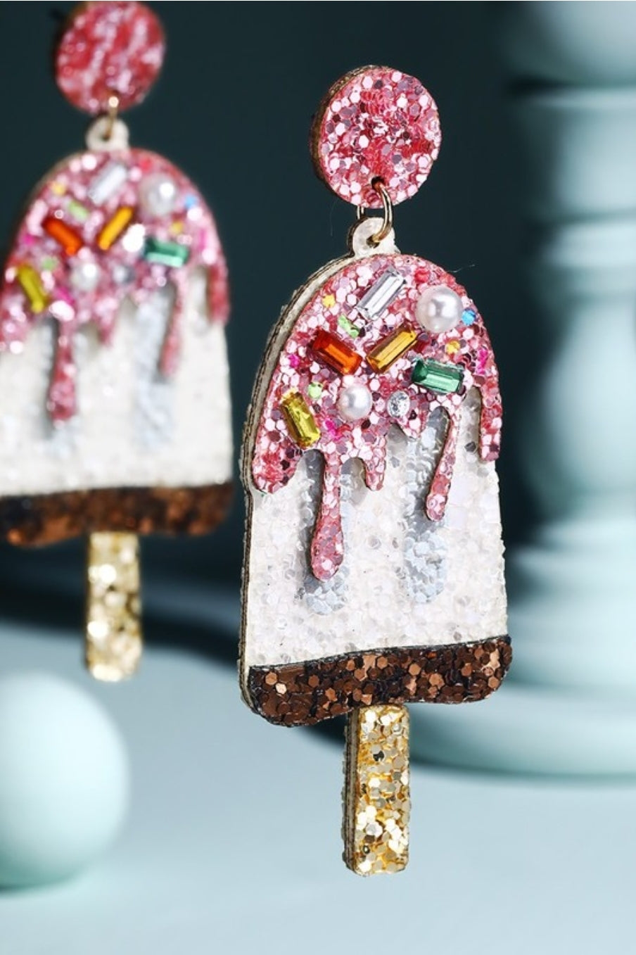 Glitter Ice Cream Earrings