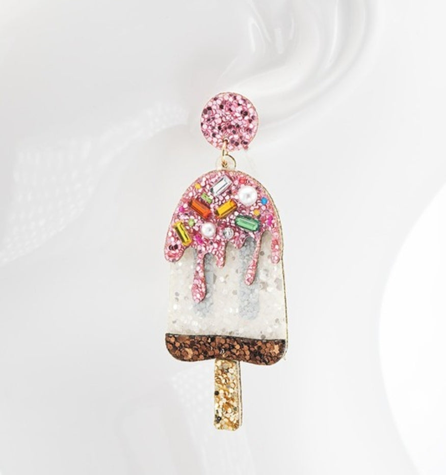 Glitter Ice Cream Earrings