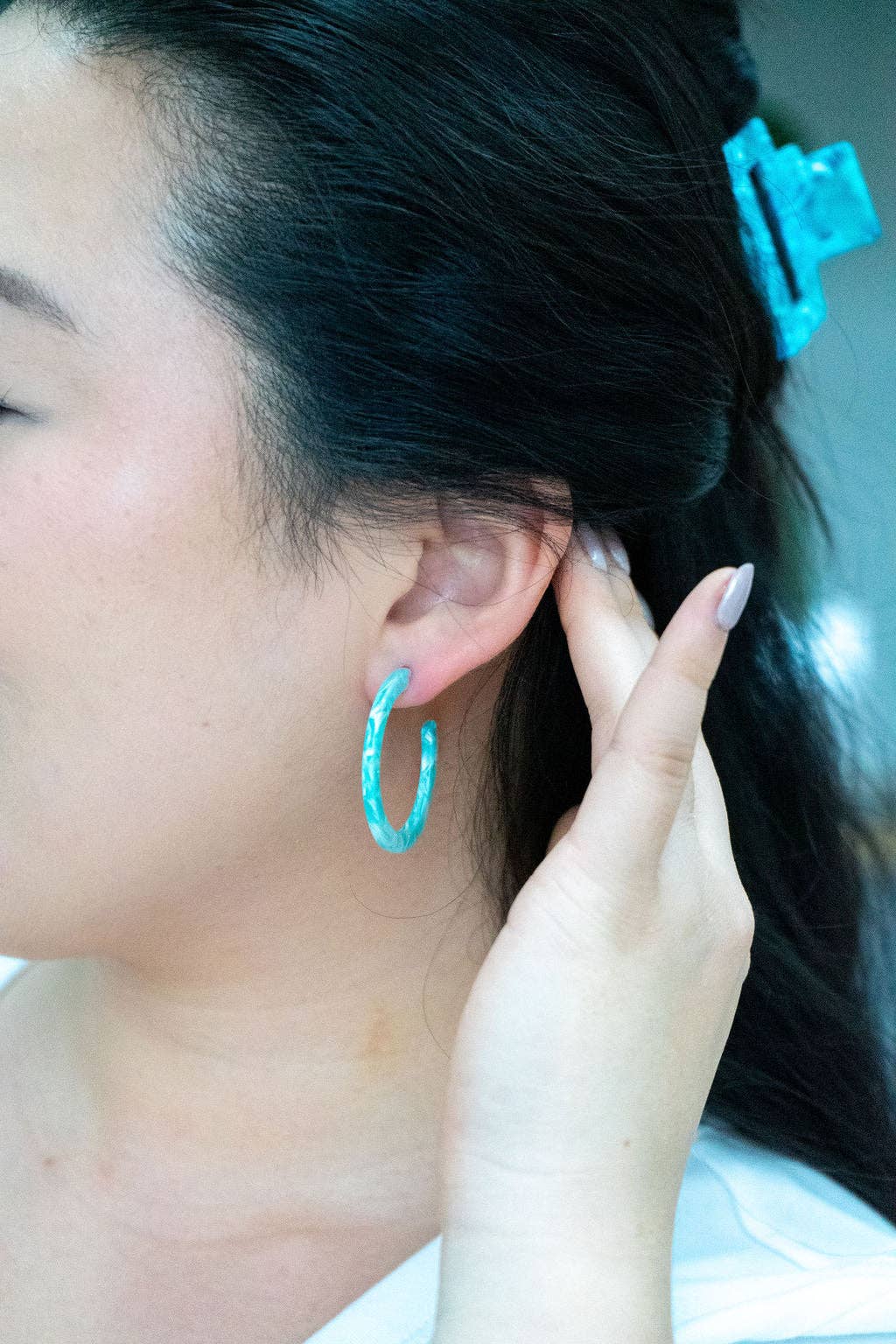 Camy Hoops - Aquamarine // Earrings, Gifts