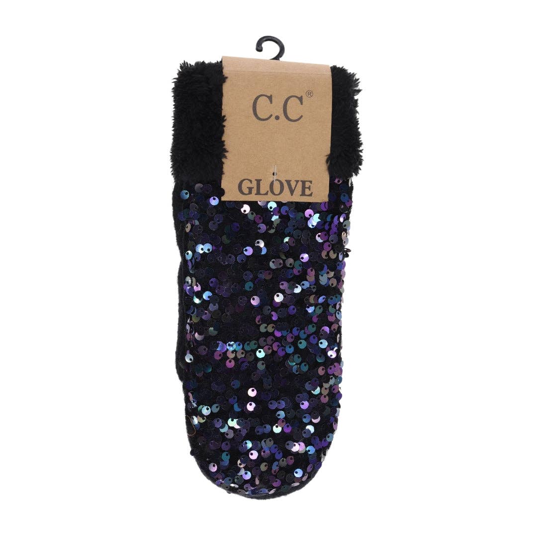 Sequin C.C Mittens MTE0012: Black