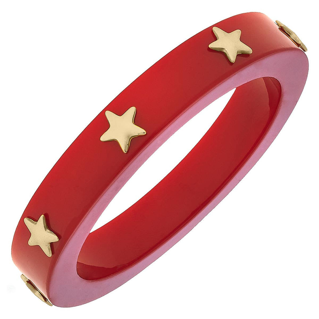 Canvas Style-Liberty Star Resin Bangle: Red