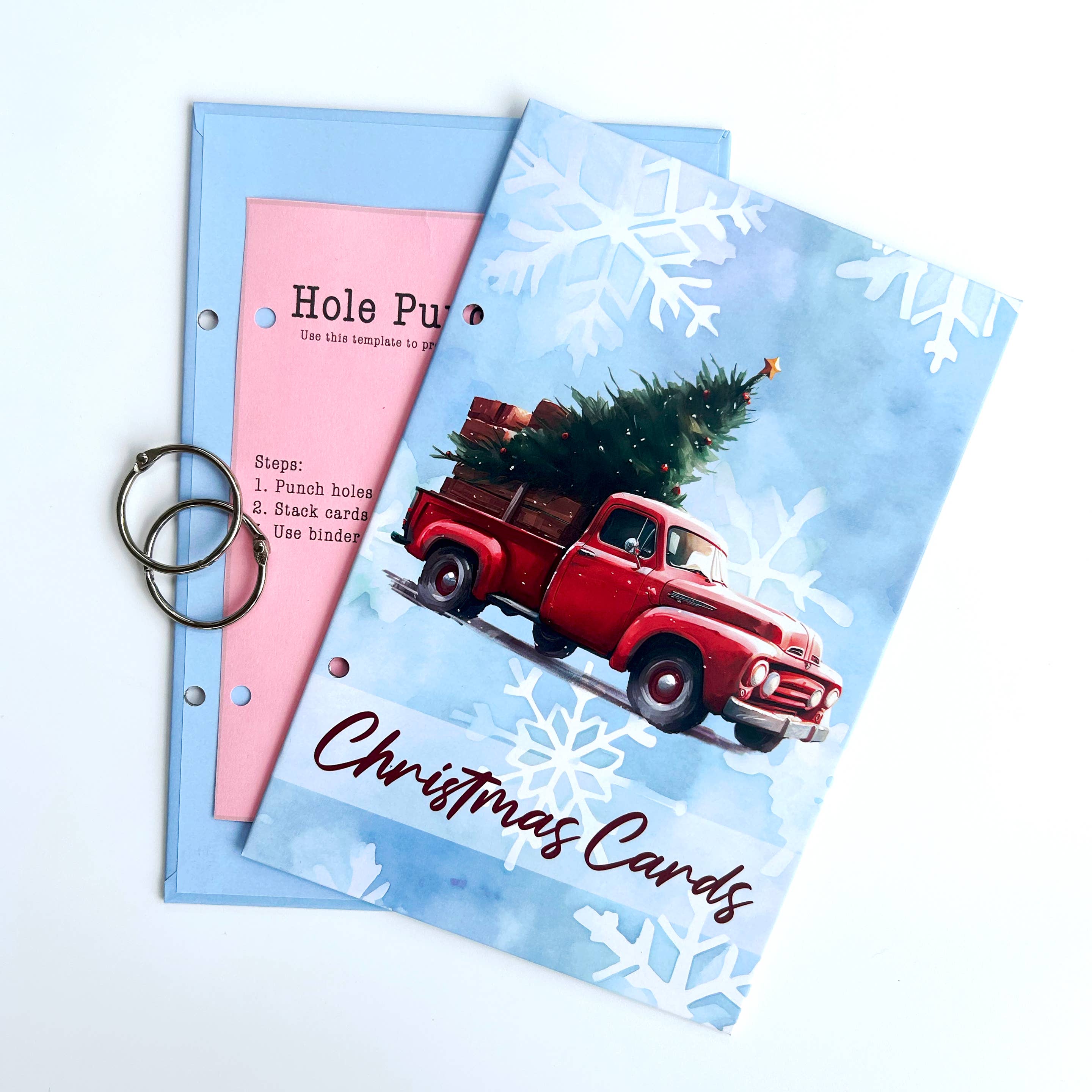 Card Holder Keeper: Red Truck with Tree