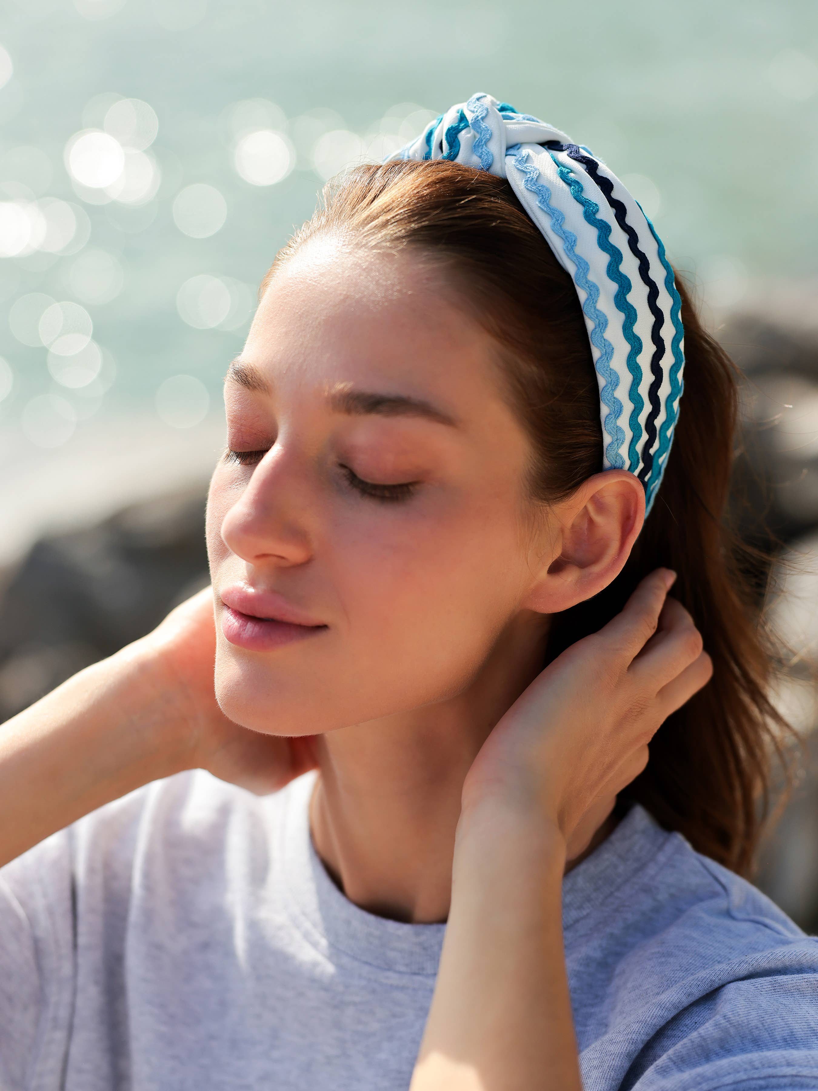 RIC RAC KNOTTED HEADBAND: PINK