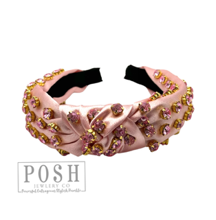 Rhinestone Top Knot Headband: Silver