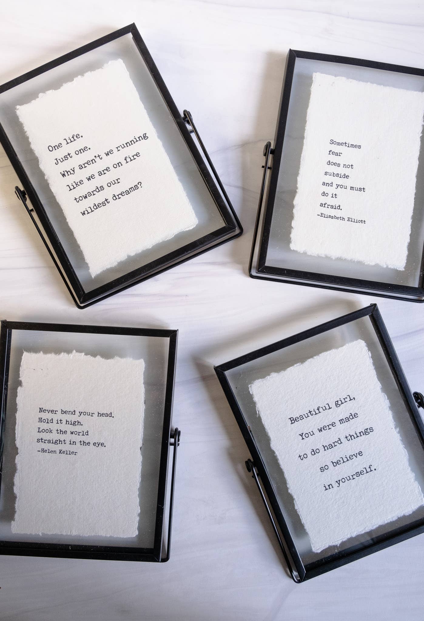 C.S. Lewis Quote | Vintage Linen Print Floating Frame: Sometimes fear does not subside- by Hart Design Co