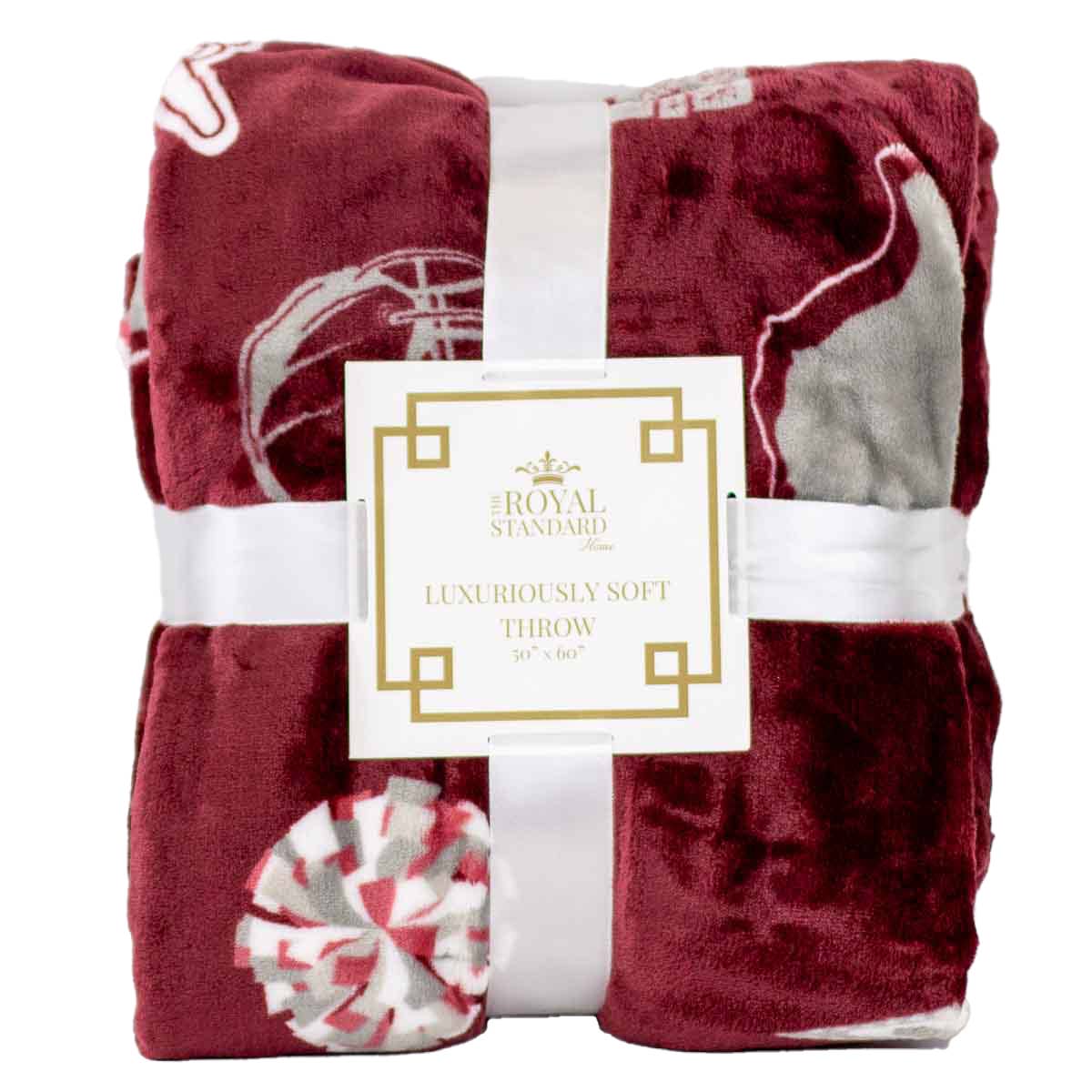 Howdy Pride Throw Maroon/Gray/White 50x60. The Royal Standard