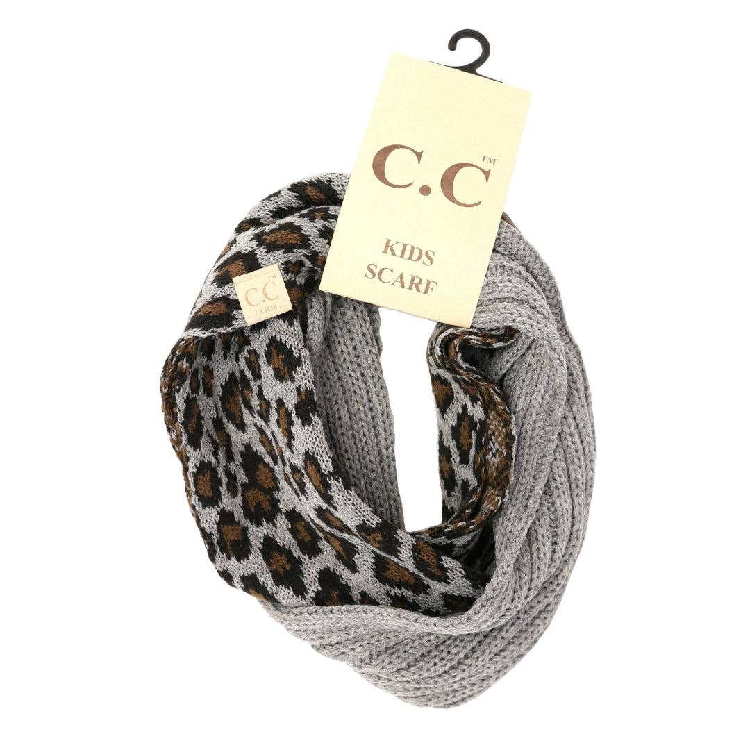 KIDS Leopard Print CC Infinity Scarf KIDSSF80: Camel