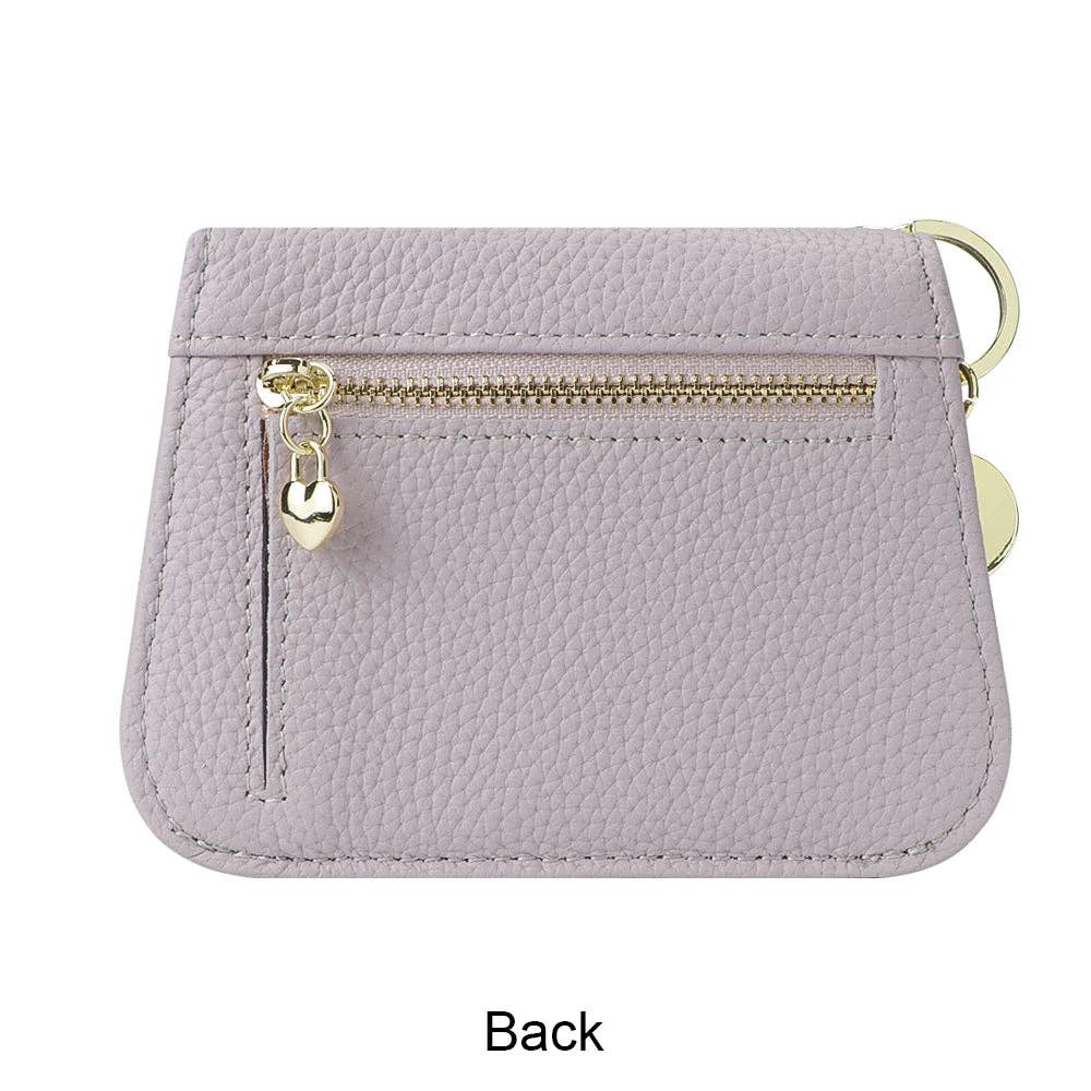 2443 Leather RFID Keychain Wallet: Black
