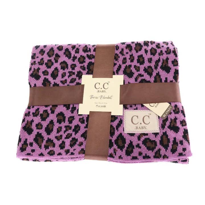 BABY C.C Leopard Pattern Blanket BBL80: White