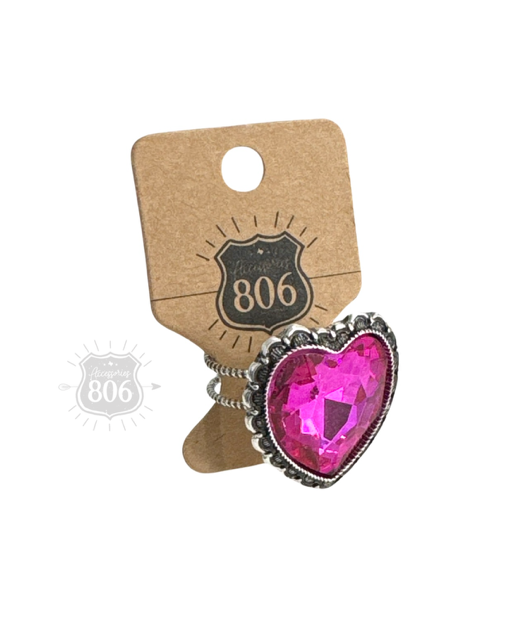 Rhinestone heart ring: AB