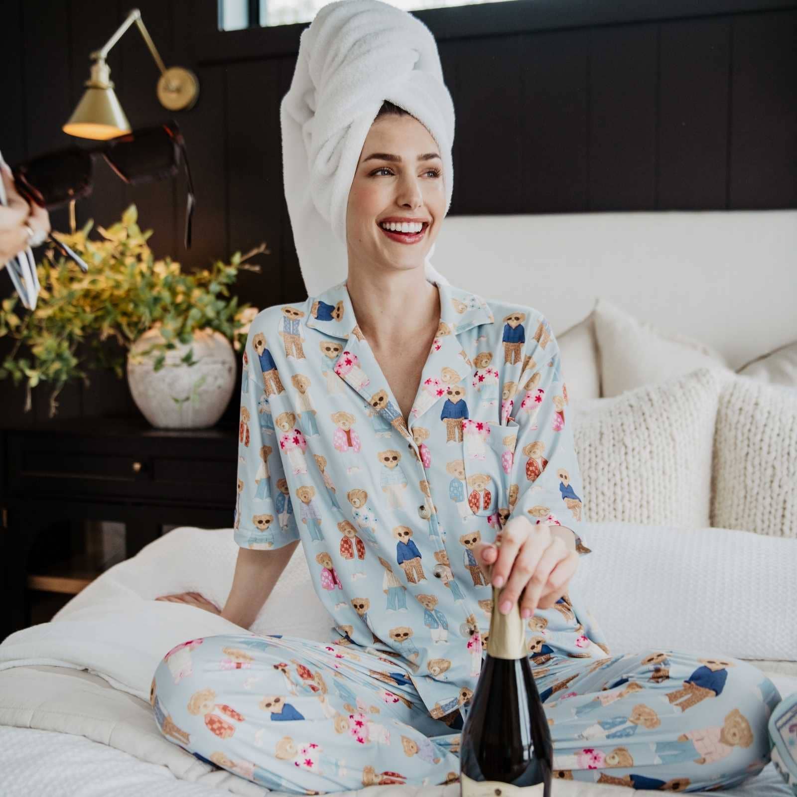 Teddy Bears PJ Sets Women: Light Blue / S