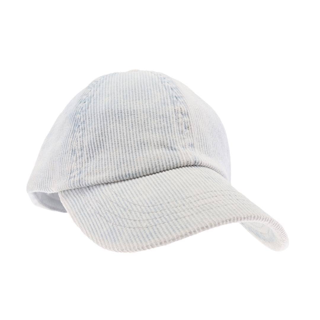 Stonewashed Corduroy Criss Cross High Pony C.C Ball Cap BT10: Black