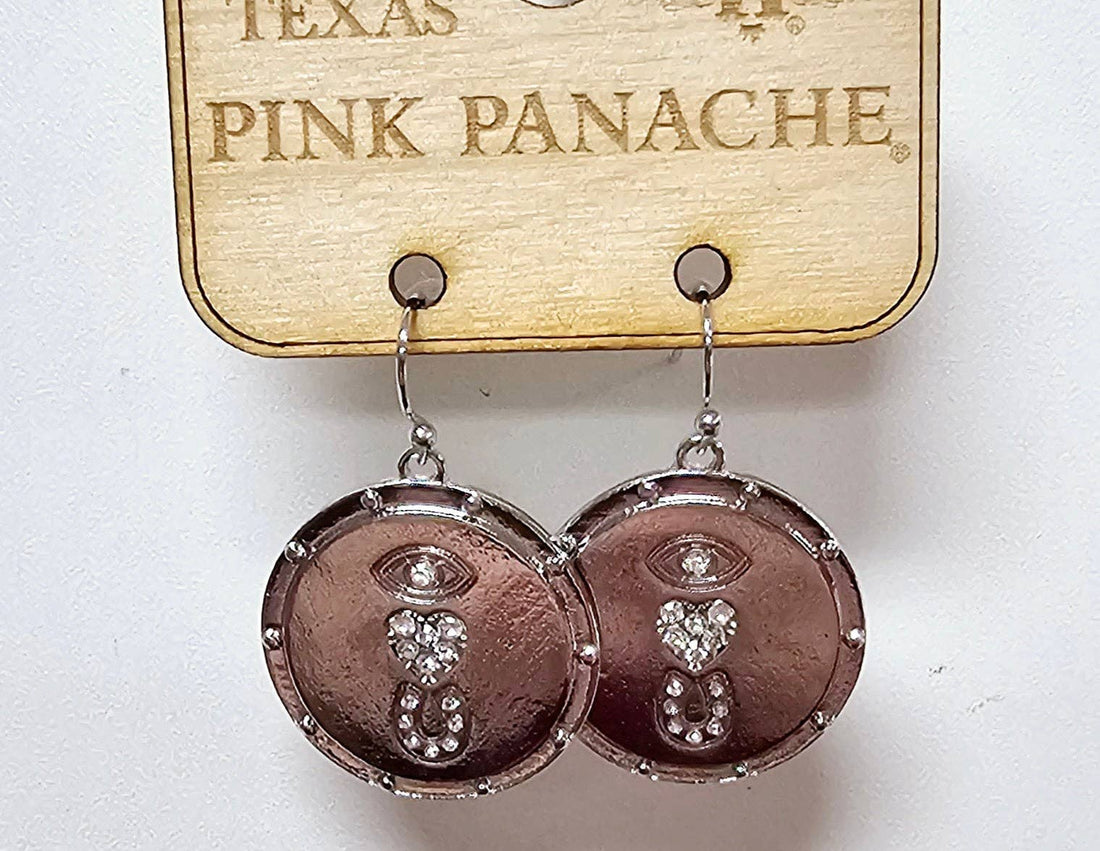 Silver love disc earring: Silver