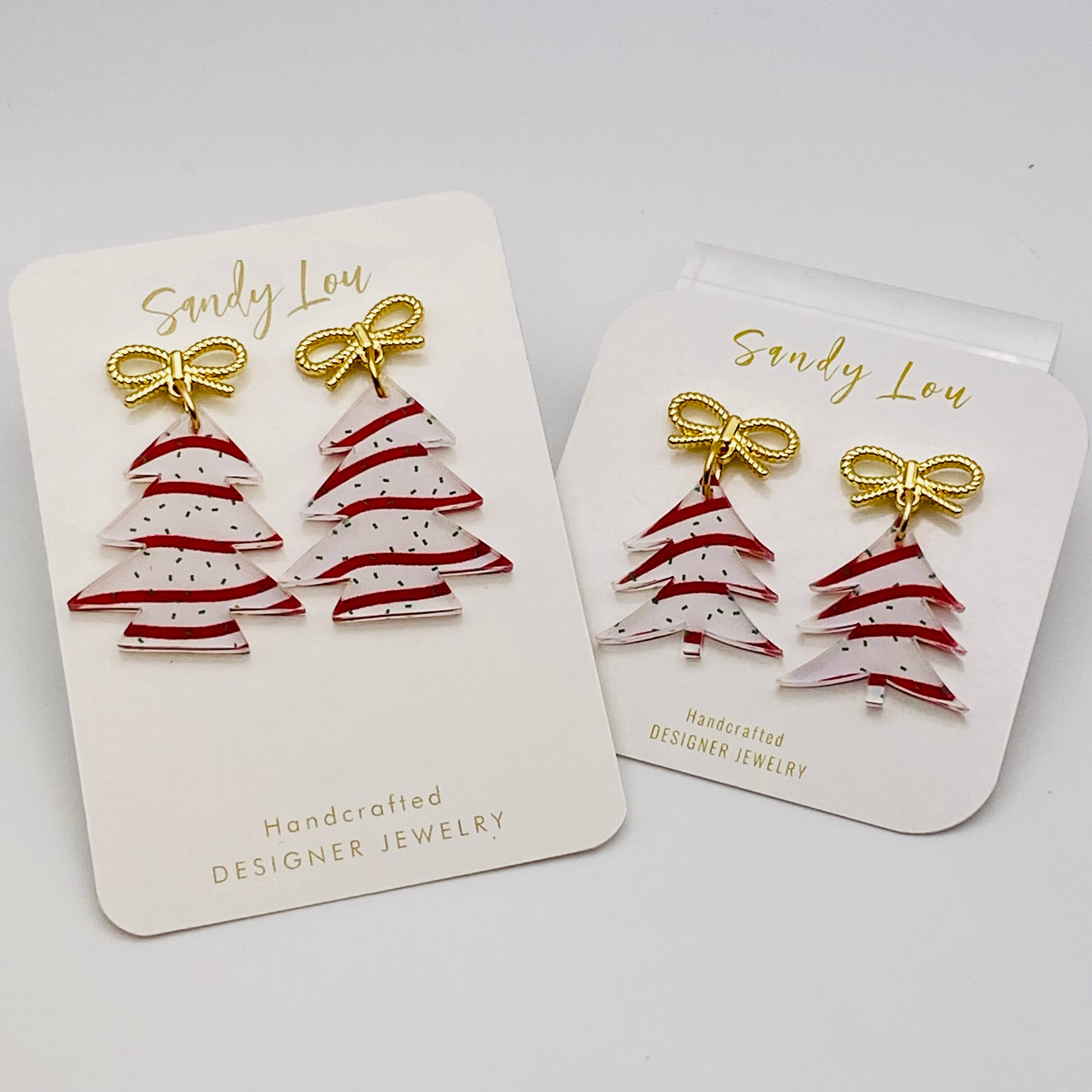 Christmas Cake Festive Acrylic Earrings: Small 1.25"