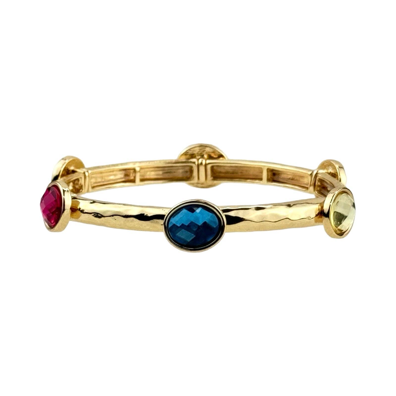 Faceted oval crystal bracelet: Blue