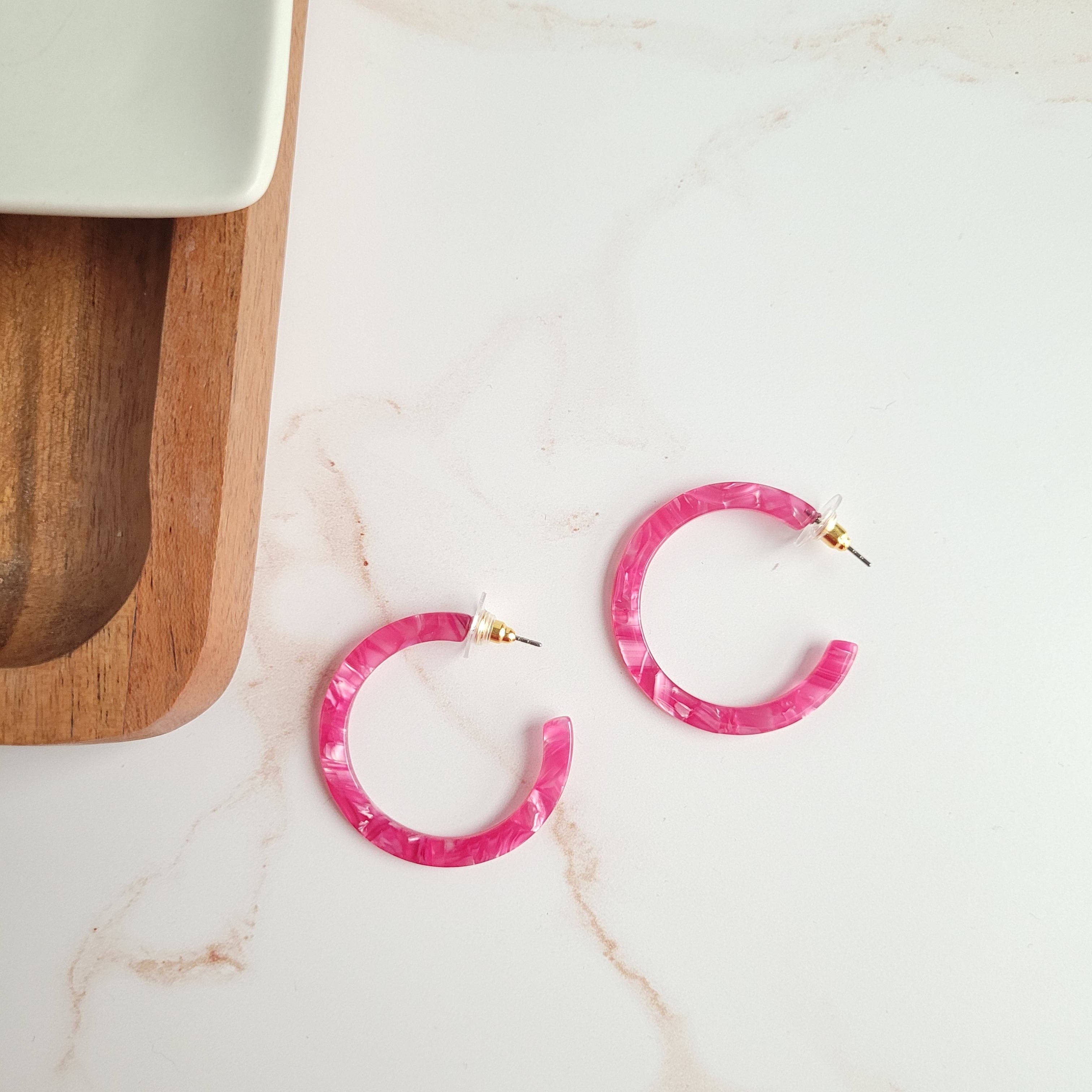 Camy Hoops - Raspberry // Earrings, Jewelry, Gifts