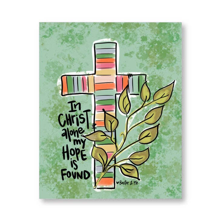 In Christ Alone Wrapped Canvas: 12" x 12" Baxter & Me
