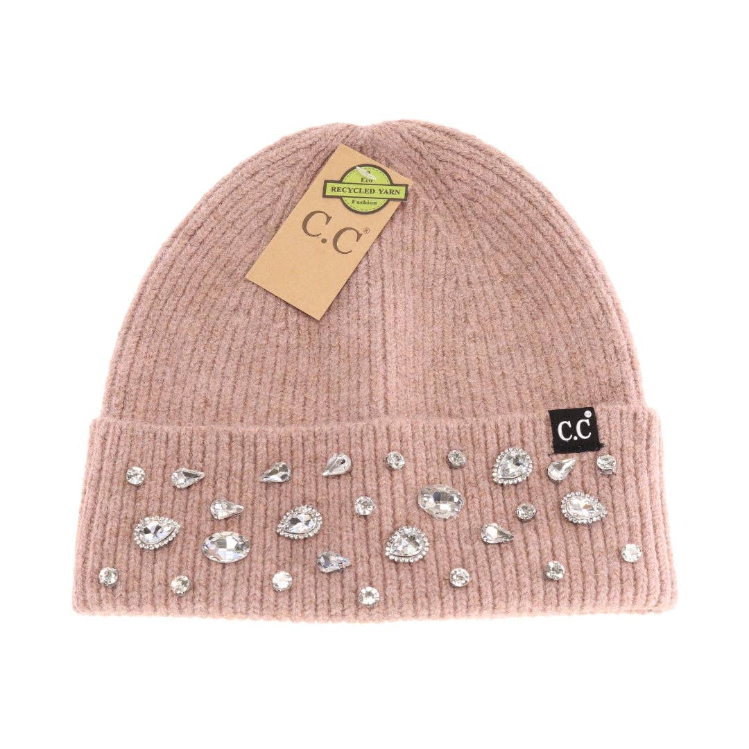 Rhinestone Charm Cuff C.C Beanie HTE0011: Dusty Rose