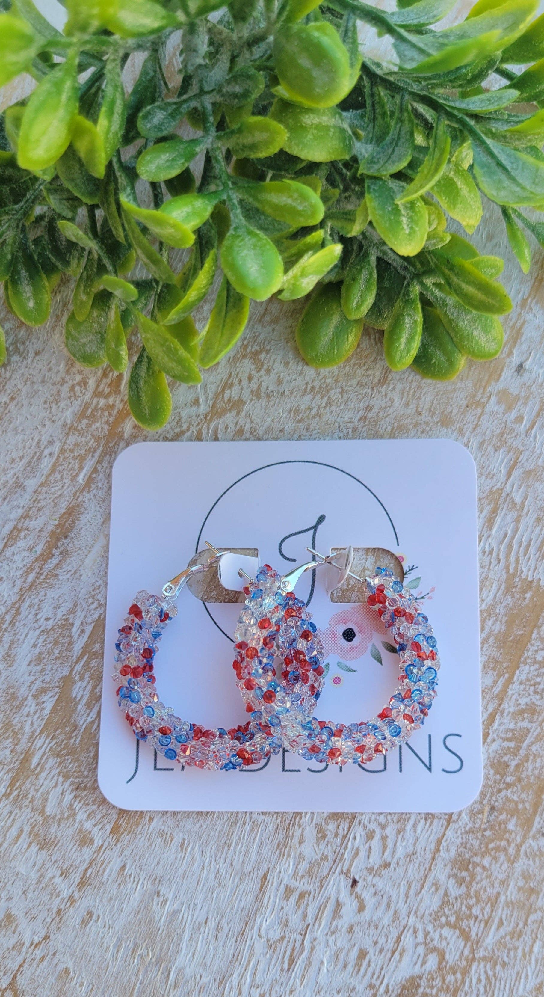 Red White and Blue Hoops