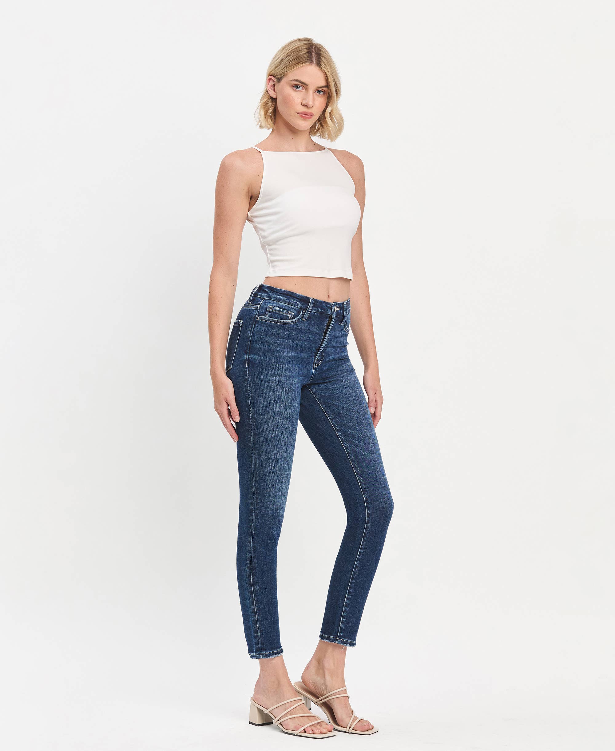 TUMMY CONTROL HIGH RISE SEAMLESS WB SKINNY JEANS LV1445: EULOGIZE / 25