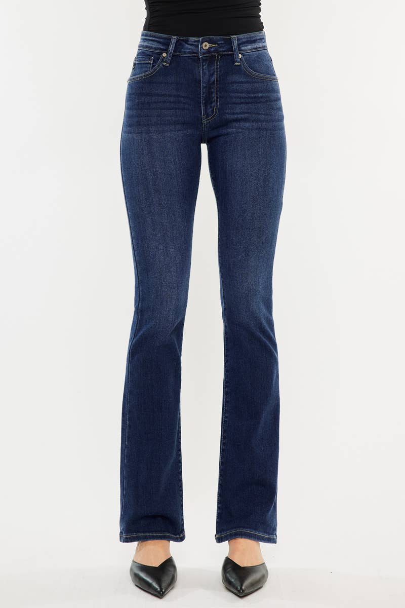 OPEN PACK HIGH RISE BOOTCUT JEANS-KC20004D: DARK / 0/23