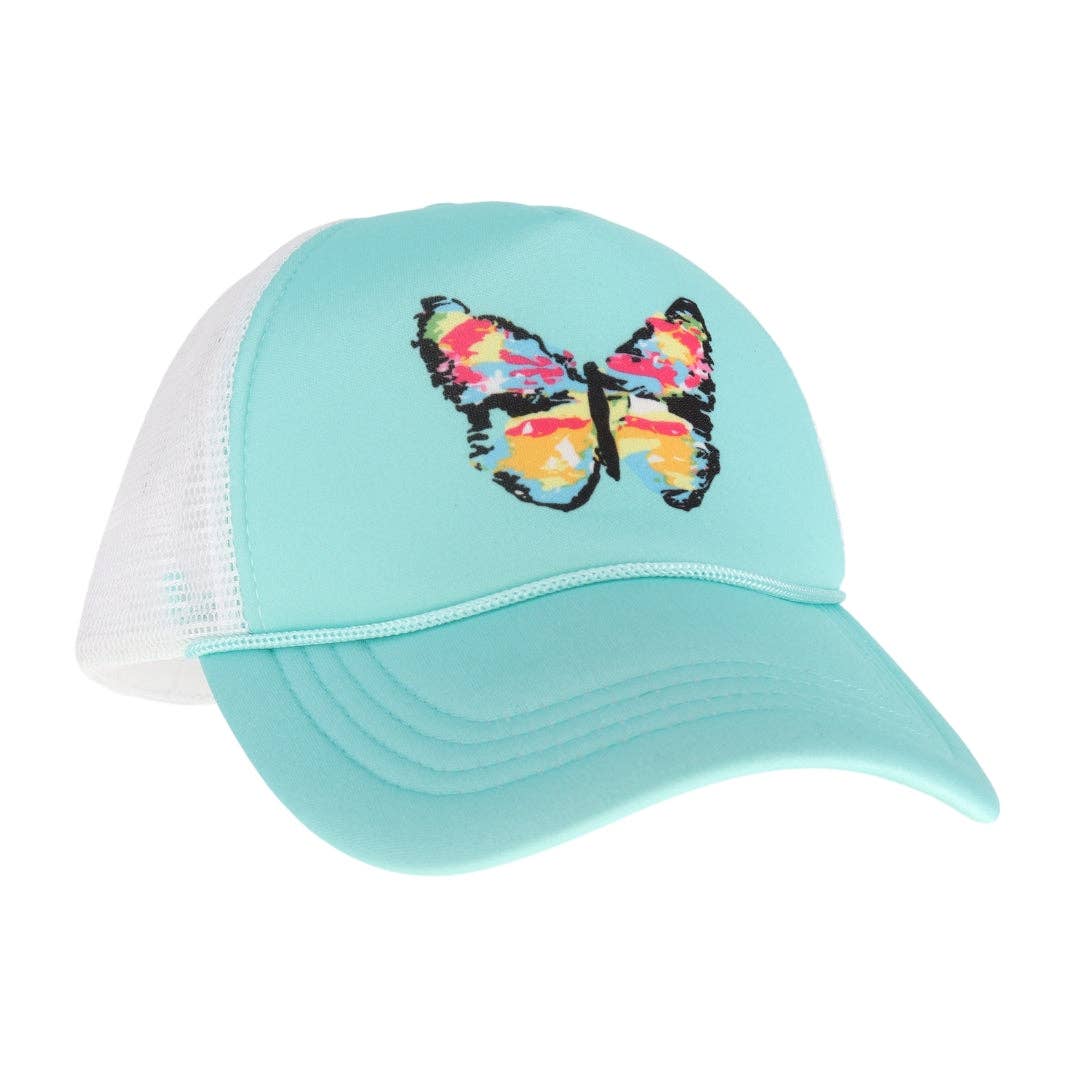 Multicolored Abstract Butterfly C.C Ball Cap GBA02: White