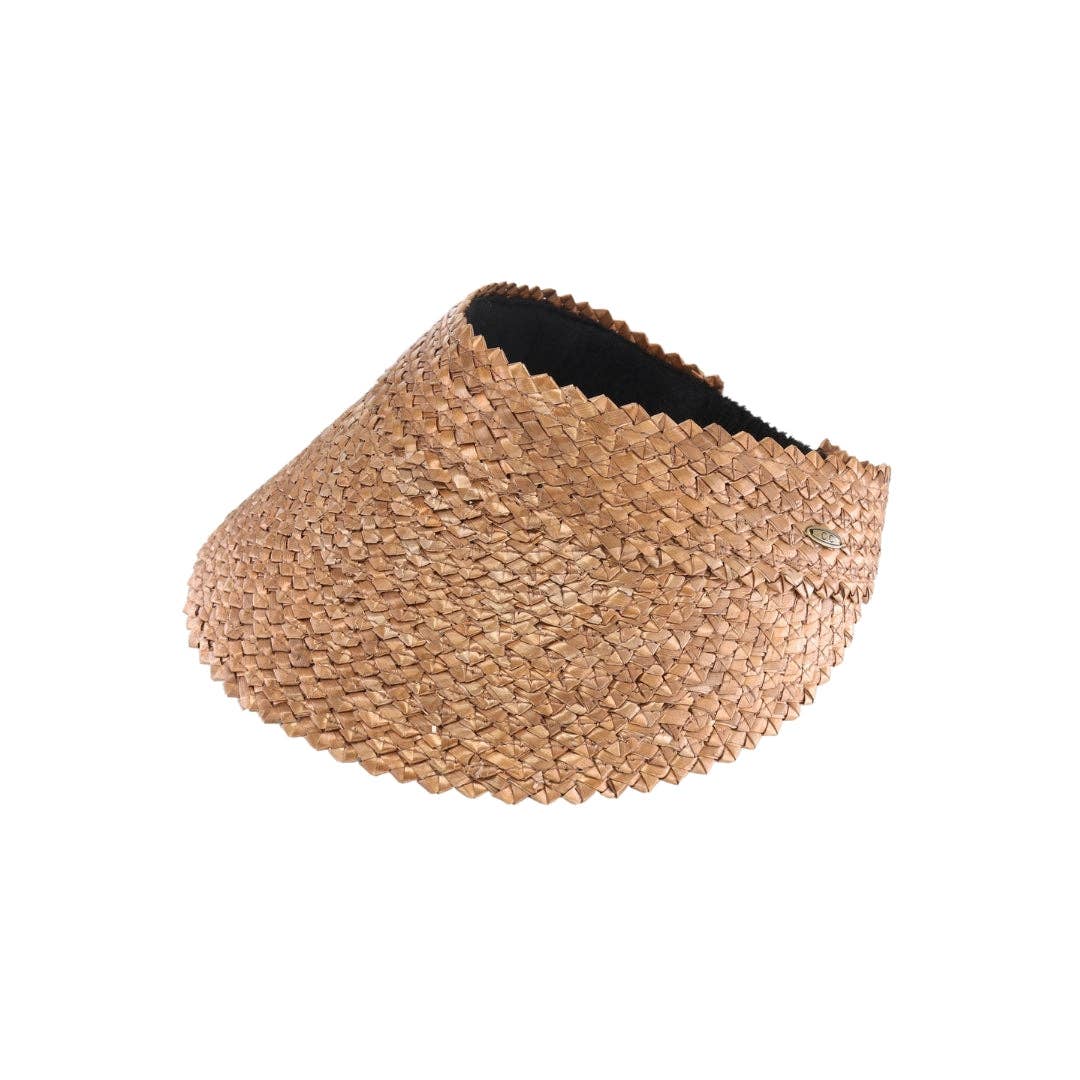 Textured Wheat Straw C.C Sun Visor SVE0053: Brown