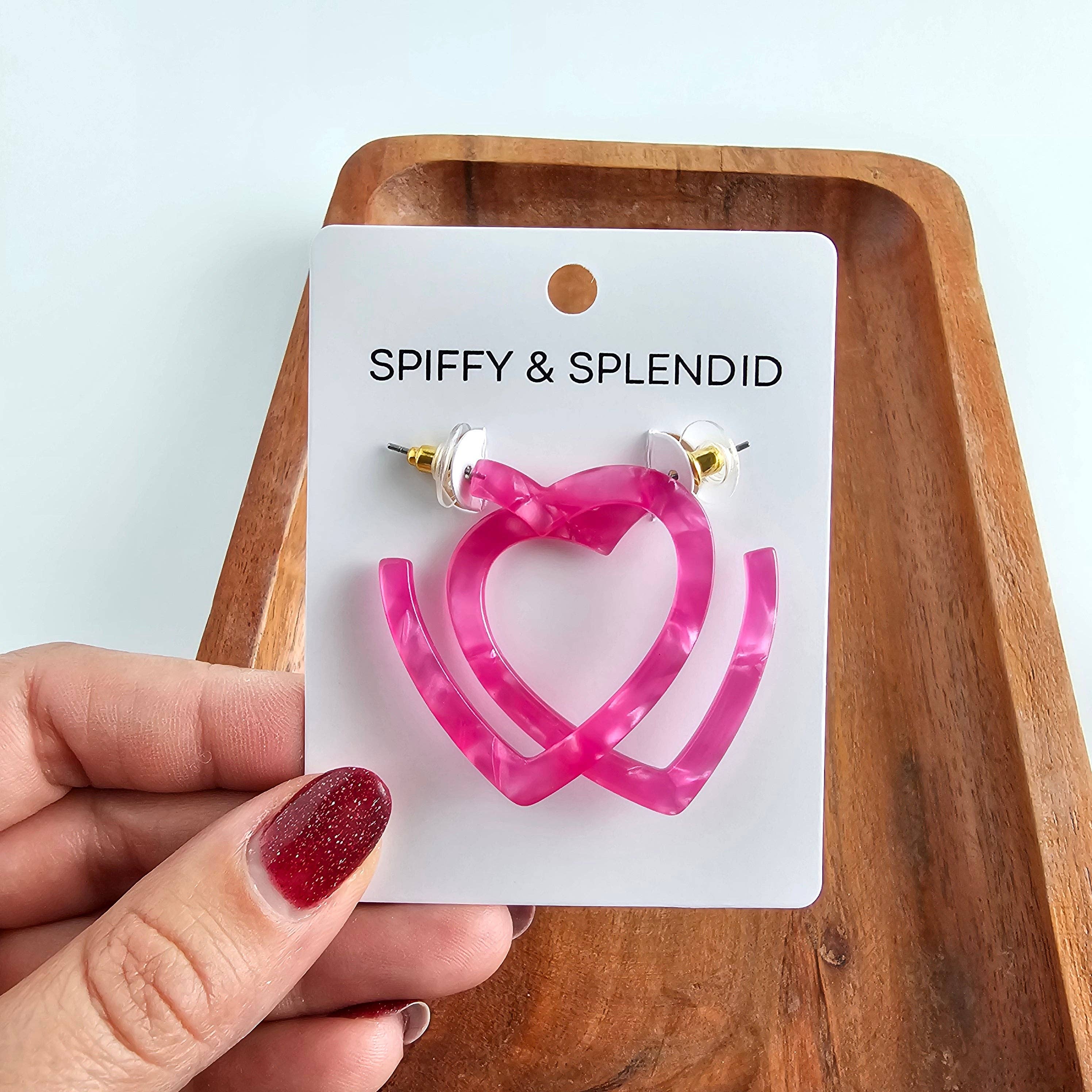 Heart Hoops - Hot Pink // Valentine&