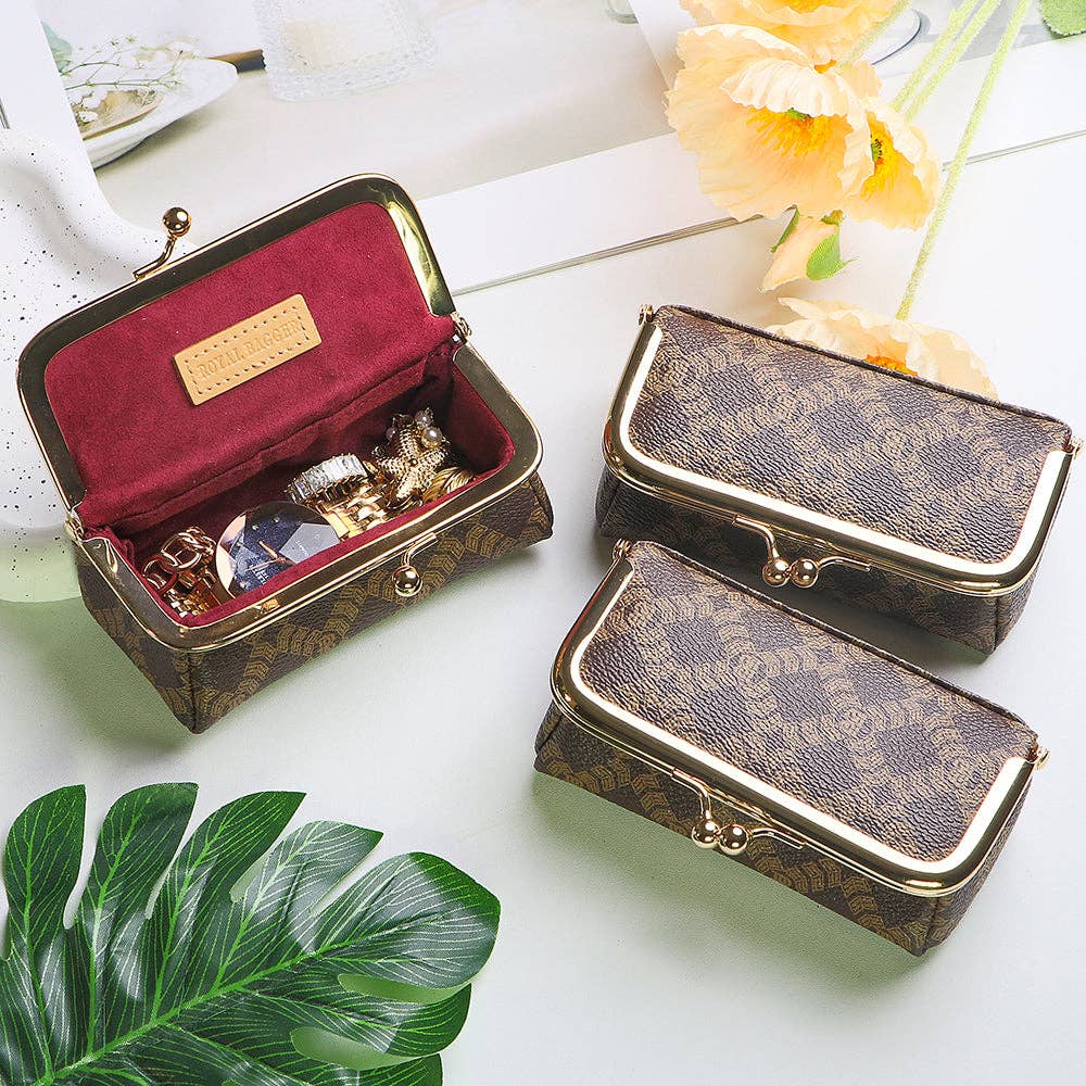 5125 Canvas & Leather Jewelry Case: Coffee