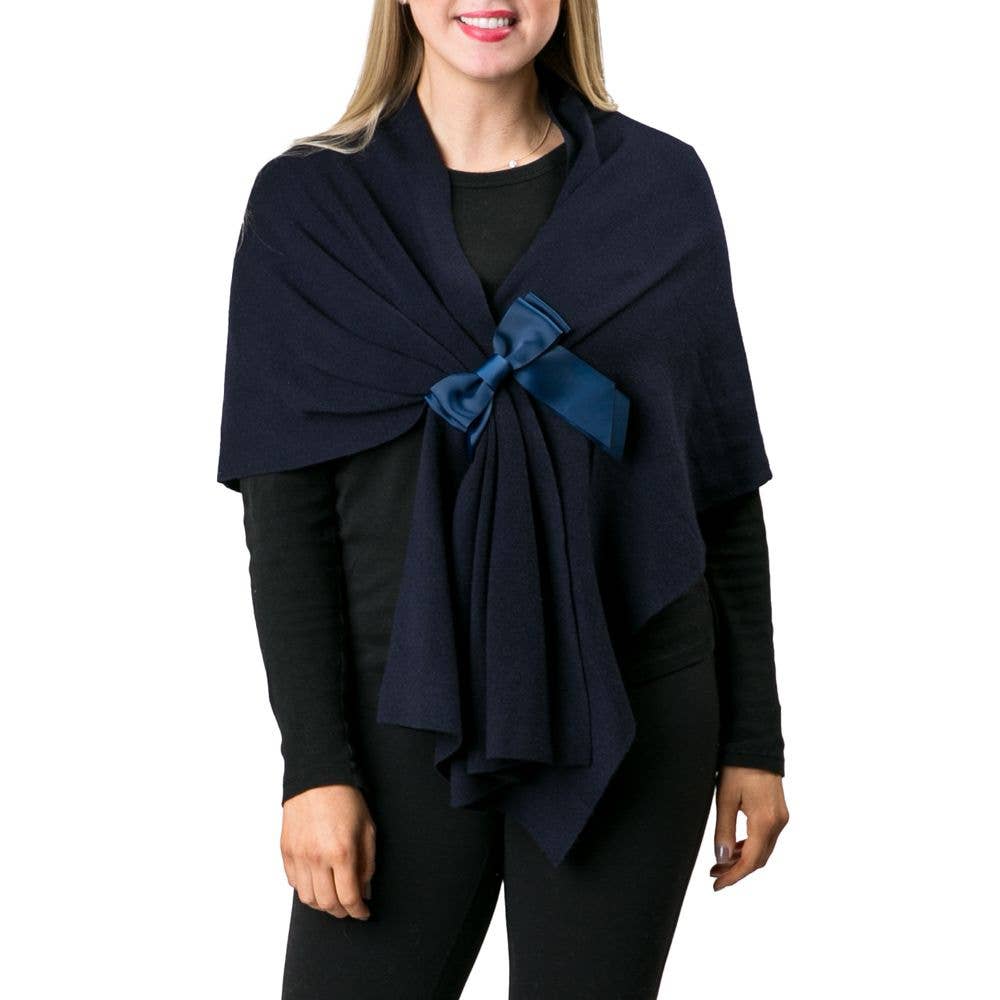 Grosgrain Ribbon Bow Keyhole Wrap Navy