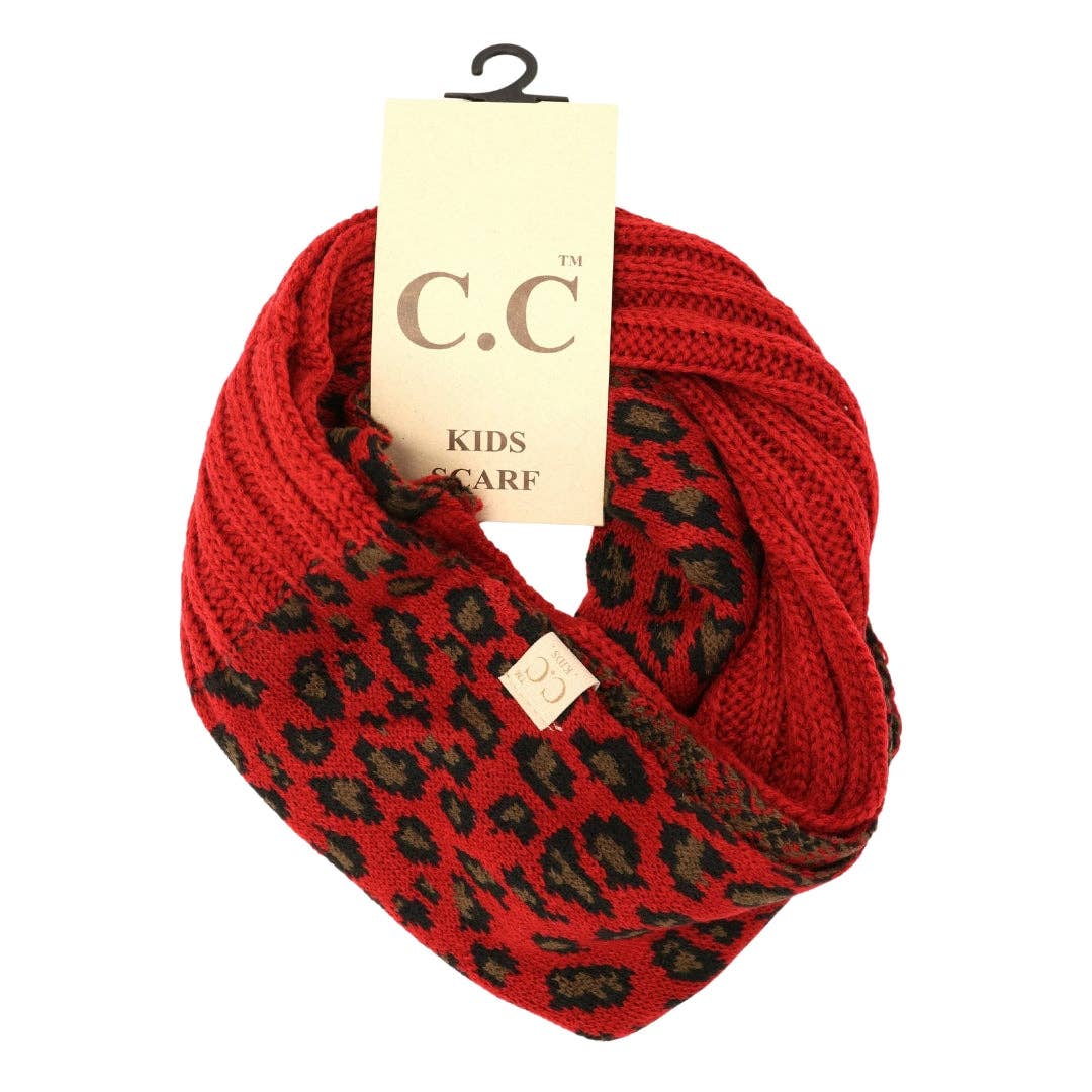 KIDS Leopard Print CC Infinity Scarf KIDSSF80: Camel