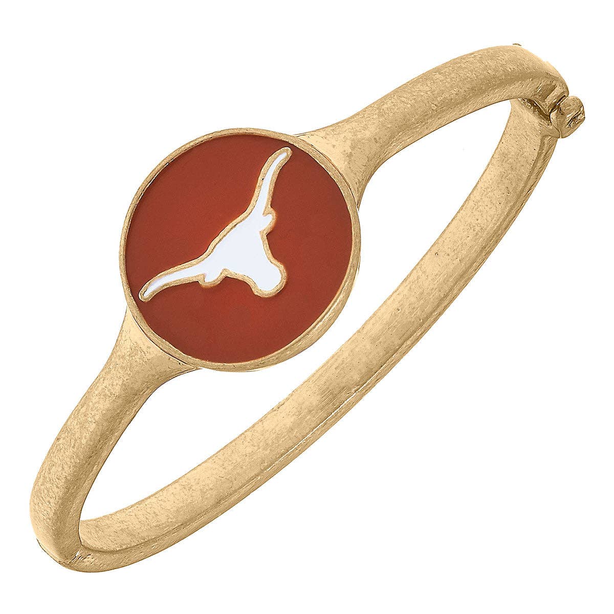 Texas Longhorns Enamel Statement Hinge Bangle: Burnt Orange