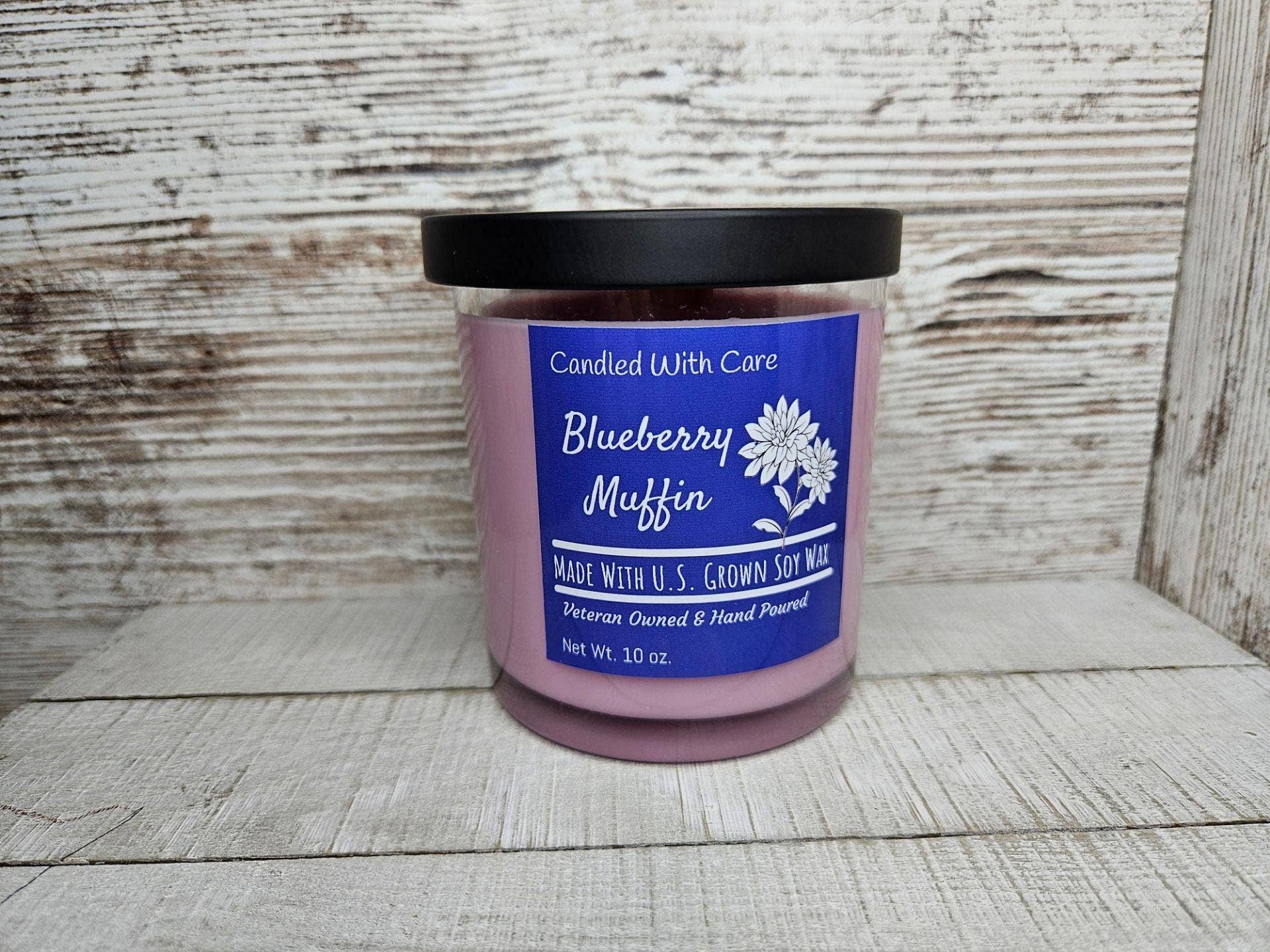 Blueberry Muffin Soy Wax Candle with Wood Wick bulk order: 12 oz.