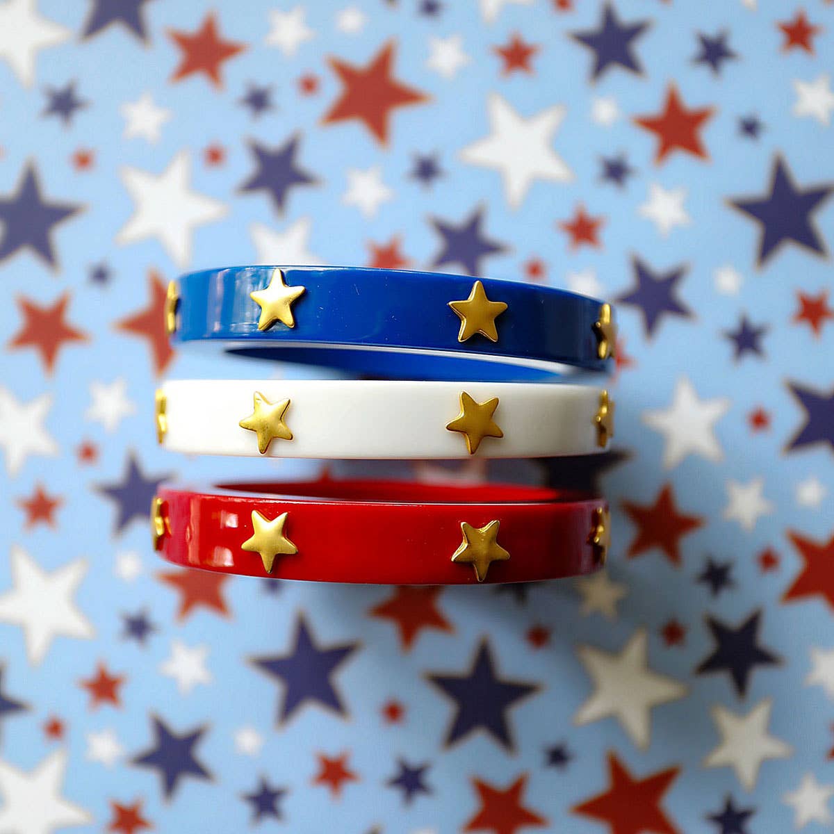 Liberty Star Resin Bangle: White